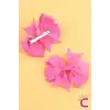 2li Kız Çocuk Grogren Saten Fiyonk Toka Seti Pembe - Fiyonklu Kurdele Klips Pens Saç Tokası