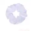 2li Saten Kahve & Beyaz Orta Boy Scrunchie Simit Toka - Renkli Lastikli Saç Topuz Tokası