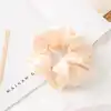2li Saten Krem & Bej Orta Boy Scrunchie Simit Toka - Günlük Tarz Renkli Lastikli Saç Toplama Tokası