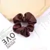 2li Saten Kumaş Kadın Scrunchie Simit Toka Bordo - Uyku için Rahat Yumuşak Lastikli Saç Tokası