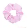 2li Saten Siyah & Pembe Orta Boy Scrunchie Simit Toka - Renkli Lastikli Saç Topuz Tokası