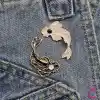 2li Siyah Beyaz Koi Balık Broş Seti - Hediyelik Erkek Kadın Unisex Ceket Yaka İğnesi Broş
