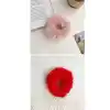 2li Yumuşak Tüylü Renkli Peluş Simit Lastik Toka - Peluş Scrunchie Lastikli Saç Tokası Renk-2