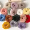 2li Yumuşak Tüylü Renkli Peluş Simit Toka - Peluş Scrunchie Lastikli Saç Tokası Renk-1