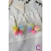 2li Zarif Gökkuşağı Renkli Tül Kelebek Toka Seti 5cm - Kız Çocuk Bebek Kelebekli Pens Saç Tokası