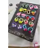 20li Çantalı Yumuşak Acıtmaz Kız Bebek Havlu Lastik Toka Seti - Renkli Çocuk Lastikli Saç Tokası