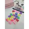 20li Çantalı Yumuşak Acıtmaz Kız Bebek Havlu Lastik Toka Seti - Renkli Çocuk Lastikli Saç Tokası