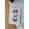 3lü Kurdeleli Fiyonklu Saçsız Bebek Tokası - Az Saçlı Kız Bebek Toka Seti Çıtçıtlı Yenidoğan Tokası