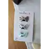 3lü Soft Renkli Kurdele Fiyonk Saçsız Bebek Tokası - Az Saçlı Kız Bebek Çıt Çıt Yenidoğan Toka Seti