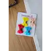 4lü Fiyonklu Saçsız Bebek Tokası Renkli - Az Saçlı Kız Bebek Toka Seti Çıt Çıt Yenidoğan Tokası
