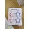 4lü Kaplamalı Mat Mor & Koyu Pembe Yıldızlı Çıtçıtlı Toka Seti - Kız Çocuk Yıldız Çıtçıt Saç Tokası