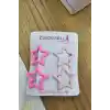 4lü Kaplamalı Mat Pembe & Fuşya Yıldızlı Çıtçıtlı Toka Seti - Kız Çocuk Yıldız Çıt Çıt Saç Tokası