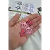 4lü Sevimli Noktalı Yıldız Çıtçıt Toka Seti Pembe Fuşya - Kız Çocuk Yıldızlı Çıtçıtlı Saç Tokası