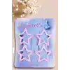 4lü Simli Açık Pembe Yıldız Çıt Çıt Toka Seti - Yıldızlı Çıtçıt Toka - Y2k Star Yıldız Çıtçıtlı Toka