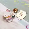 5li Hello Kitty Tasarım Rozet Pin Broş Seti - Hediyelik Çocuk Aksesuar Arkadaşa Çanta Yaka İğnesi
