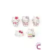 5li Hello Kitty Tasarım Rozet Pin Broş Seti - Hediyelik Çocuk Aksesuar Arkadaşa Çanta Yaka İğnesi
