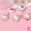 5li Hello Kitty Tasarım Rozet Pin Broş Seti - Hediyelik Çocuk Aksesuar Arkadaşa Çanta Yaka İğnesi