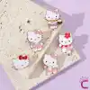5li Hello Kitty Tasarım Rozet Pin Broş Seti - Hediyelik Çocuk Aksesuar Arkadaşa Çanta Yaka İğnesi