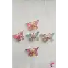 5li Mor Pembe Mavi Degrade Silikon Dolgu Kanatlı Kelebek Toka Seti - Kelebekli Mini Pens Saç Tokası