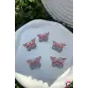 5li Pembe Mavi Degrade Kız Çocuk Kelebek Toka Seti - Dolgu Kanatlı Kelebekli Mini Pens Saç Tokası