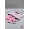 50li Günlük Kullanım Dayanıklı Kadın Lastik Toka Seti Pembe 4cm - Kadın Yumuşak Lastikli Saç Tokası