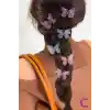 6lı Hareketli Renkli Kelebek Toka Seti 5cm - Tül Kanatlı Taşlı Kelebekli Toka Pens Klips Saç Tokası