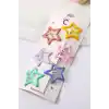6lı Mat Soft Renkli Büyük Yıldız Çıtçıt Toka Seti 4cm - Kız Çocuk Yıldızlı Çıtçıtlı Saç Tokası