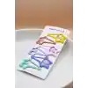 6lı Mat Soft Renkli Kayan Yıldız Çıt Çıt Toka Seti - Kız Çocuk Yıldızlı Çıtçıtlı Yan Saç Tokası