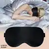 Ayarlanabilir Kayışlı %100 Dut İpek Uyku Maskesi Siyah - Yan Yatanlar için Rahat Uyku Göz Band