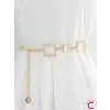 Ayarlanabilir Metal Kare Gold Bel Zinciri Kemeri - Elbise Kot Pantolon Etek Vücut Takısı Kolyesi