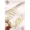 Ayçiçeği Tasarım Büyük Boy Gold Metal Kadın Mandal Toka 11.5cm - Zarif Hediyelik Aksesuar Saç Tokası