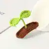 Çim Filizi Tasarım Sevimli Saç Tokası - El Yapımı Örgü İplik Anime Pens Saç Toka