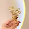 Fairy Tale Peri Kızı Model Taşlı Metal Mandal Toka Gold Renk - Trend Lüks Mandal Saç Tokası