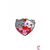 Full of Love Sevimli Kalpli Kedi Pin Broş - Hediyelik Aşk Sevgili Arkadaş Çanta Şapka Süsü Rozeti