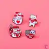 Full of Love Sevimli Kalpli Kedi Pin Broş - Hediyelik Aşk Sevgili Arkadaş Çanta Şapka Süsü Rozeti