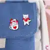 Full of Love Sevimli Kalpli Kedi Pin Broş - Hediyelik Aşk Sevgili Arkadaş Çanta Şapka Süsü Rozeti