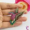 HummingBird Tasarım Kadın Zirkon Taşlı Kuş Broş - Hediyelik Arkadaşa Sevgili Eşe Anneye Yaka İğnesi