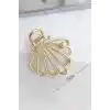 İncili İstiridye Model Kadın Gold Metal Mandal Toka - Orta Boy Sıkı Toplayan Lüks Mandal Saç Tokası