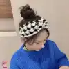 Kadın Kışlık Örgü Kafa Bandı Saç Bandana Siyah Beyaz - Geniş Rahat Günlük Kullanım Makyaj Bandanası