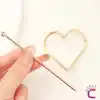 Kalp Tasarım Gold Metal Topuz Tokası - Kadın Aksesuar Kalpli Topuz Çubuk Toka Saç Çubuğu