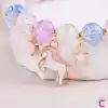 Kalpli Yıldızlı Unicorn Aytaşı Boncuklu Kız Çocuk Bileklik - Doğum Günü Hediyesi Hediyelik Aksesuar
