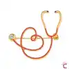 Kırmızı Steteskop Broş - Hediyelik Doktor Hemşire Sağlıkçı Ceket Yaka İğnesi Rozeti Meslek Broşu