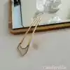 Kıvrımlı Yeni Model Beyaz Detaylı Metal Topuz Tokası - Çubuk Saç Topuz Tokası