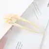 Krem Sarısı Flower Fransız El Yapımı Lüks Kemik Topuz Tokası - Çubuk Saç Topuz Tokası - Topuz Çubuğu