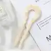 Krem Sarısı Model France-Handmade Kemik Topuz Tokası - Gür Sık Saçlara Uygun Çubuk Saç Topuz Tokası