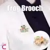 Kurbağa Tasarım Taşlı Kadın Broş - Sevimli Hediyelik Aksesuar Çanta Ceket Elbise Yaka İğnesi Broş