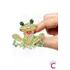Kurbağa Tasarım Taşlı Kadın Broş - Sevimli Hediyelik Aksesuar Çanta Ceket Elbise Yaka İğnesi Broş