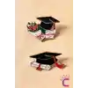 Mezuniyet Kepi Diploma Tasarım Yaka Rozeti Broş - Arkadaşa Hediyelik Mezuniyet Elbisesi Yaka İğnesi