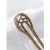 Oymalı Boho Tarz Metal Topuz Tokası 16cm - Antik Vintage Model Çubuk Saç Topuz Çubuğu