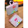 Özel Tasarım Sevimli Pembe Hediye Kutusu 12x18cm - Saten Kulplu Boş Çanta Hediyelik Toka Kutusu